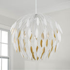 Capital Lighting 351851WE Matte White 28''w X 25.5''h 5-light Botanical Pendant In Matte White And Buffed Gold Image 4