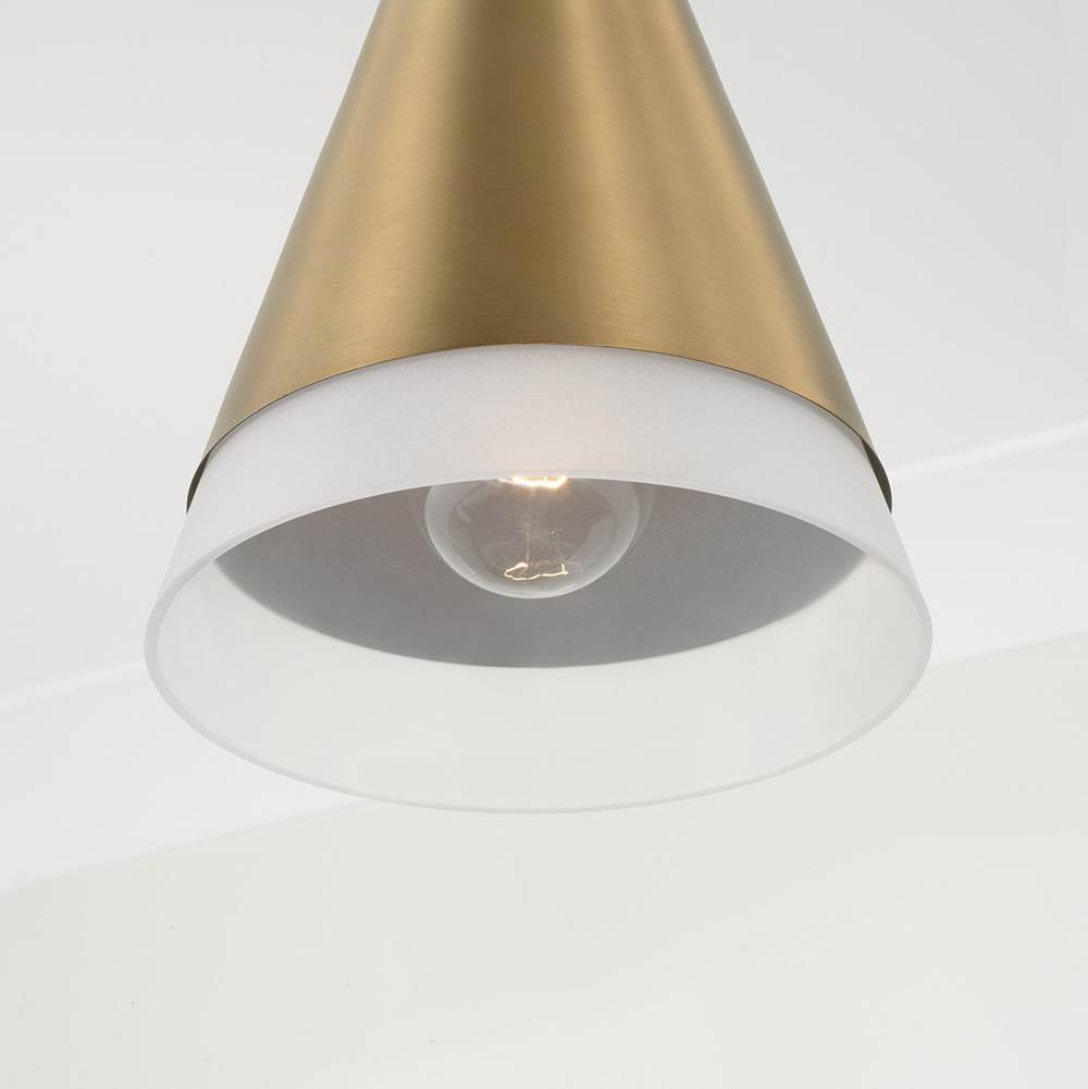 Capital Lighting 351911AB Aged Brass,Black 9.75''w X 13.50''h 1-light Cone Pendant In Black With Aged Brass And Soft White Glass Shade Image 7