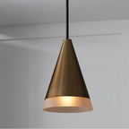 Capital Lighting Avant 9.75''w X 13.50''h 1-light Cone Pendant In Black With Aged Brass And Soft White Glass Shade