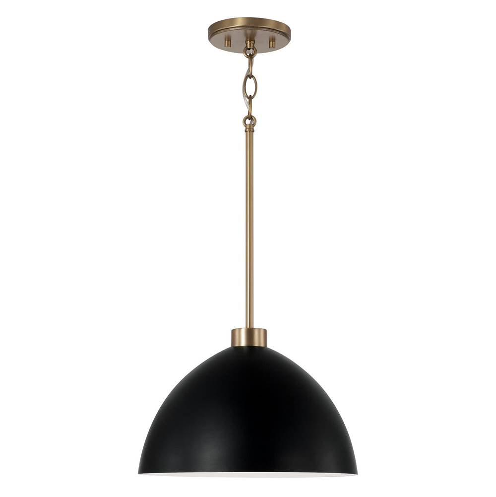 Capital Lighting 352011AB Aged Brass,Black 13''w X 8.75''h 1-light Pendant In Aged Brass And Black Image 1