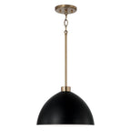 Capital Lighting 352011AB Aged Brass,Black 13''w X 8.75''h 1-light Pendant In Aged Brass And Black Image 1
