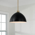 Capital Lighting Ross 13''w X 8.75''h 1-light Pendant In Aged Brass And Black