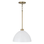 Capital Lighting 352011AW Aged Brass,White 13''w X 8.75''h 1-light Pendant In Aged Brass And White Image 3