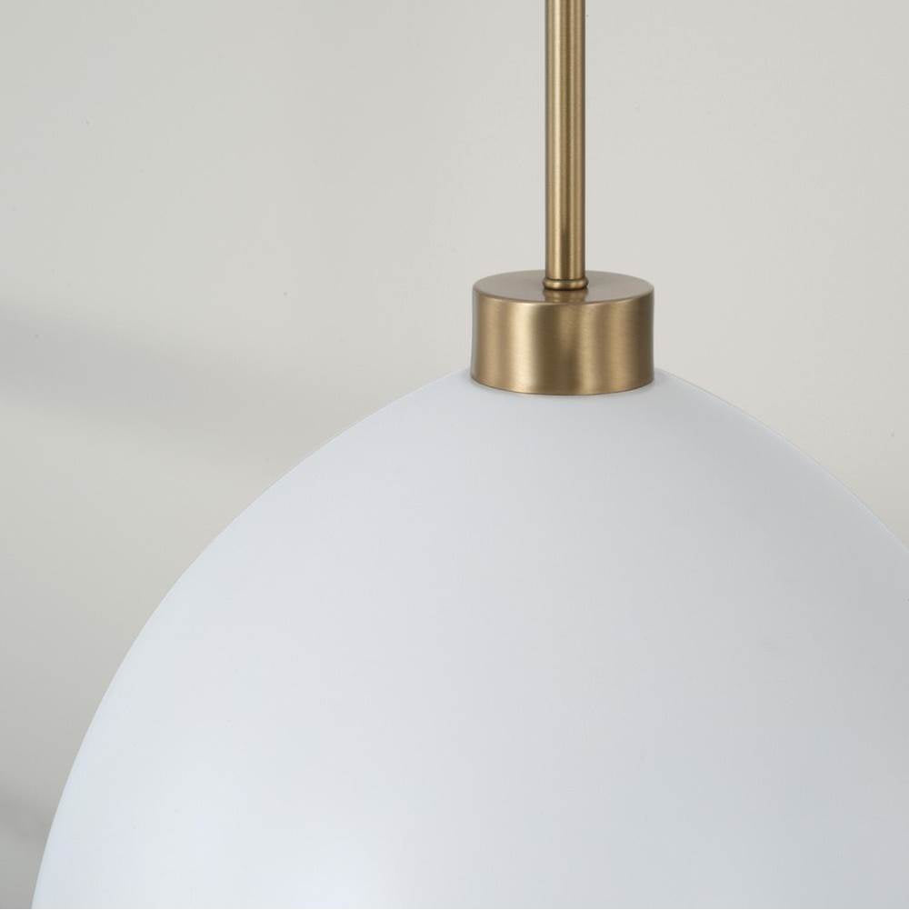 Capital Lighting 352011AW Aged Brass,White 13''w X 8.75''h 1-light Pendant In Aged Brass And White Image 4