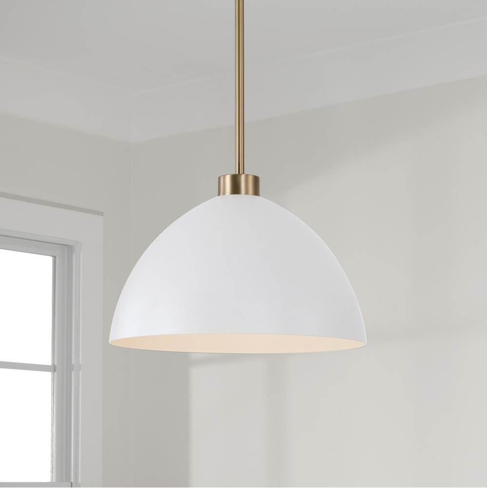 Capital Lighting Ross 13''w X 8.75''h 1-light Pendant In Aged Brass And Black