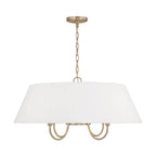Capital Lighting 352741MA Matte Brass 28.50''w X 14.25''h 4-light Pendant In Matte Brass With White Fabric Shade Image 1