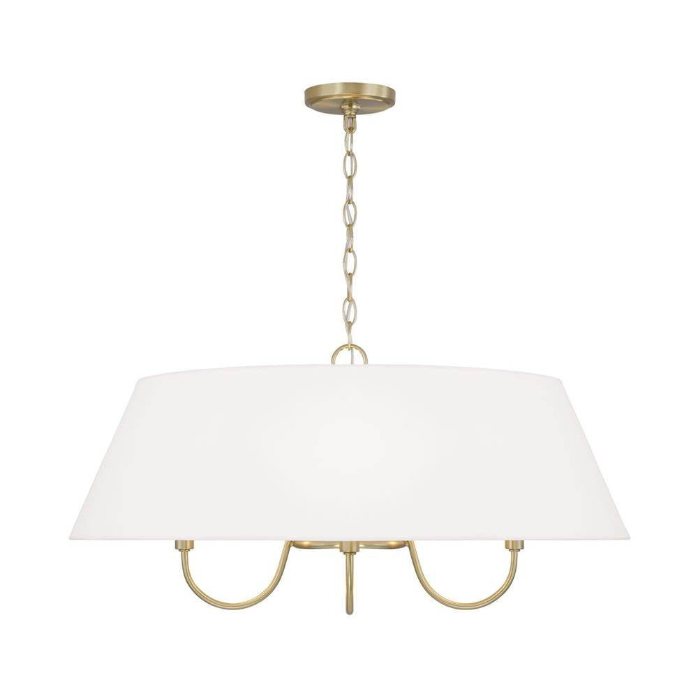 Capital Lighting 352741MA Matte Brass 28.50''w X 14.25''h 4-light Pendant In Matte Brass With White Fabric Shade Image 2