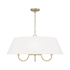 Capital Lighting 352741MA Matte Brass 28.50''w X 14.25''h 4-light Pendant In Matte Brass With White Fabric Shade Image 2