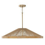 Capital Lighting 352841MA Matte Brass 31''w X 7.50''h 4-light Pendant In Matte Brass With Mango Wood And Handwrapped Natural Jute Rope String Image 1