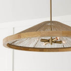 Capital Lighting 352841MA Matte Brass 31''w X 7.50''h 4-light Pendant In Matte Brass With Mango Wood And Handwrapped Natural Jute Rope String Image 4