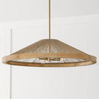 Capital Lighting 352841MA Matte Brass 31''w X 7.50''h 4-light Pendant In Matte Brass With Mango Wood And Handwrapped Natural Jute Rope String Image 5