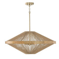 Capital Lighting 352842MA Matte Brass 31''w X 13.75''h 4-light Pendant In Matte Brass With Mango Wood And Handwrapped Natural Jute Rope String Image 1