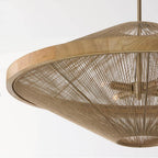 Capital Lighting 352842MA Matte Brass 31''w X 13.75''h 4-light Pendant In Matte Brass With Mango Wood And Handwrapped Natural Jute Rope String Image 5