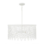 Capital Lighting 352941WE Matte White 24w X 23.5h 4-light Lasercut Metal Pendant In Matte White Modern Motif Image 1