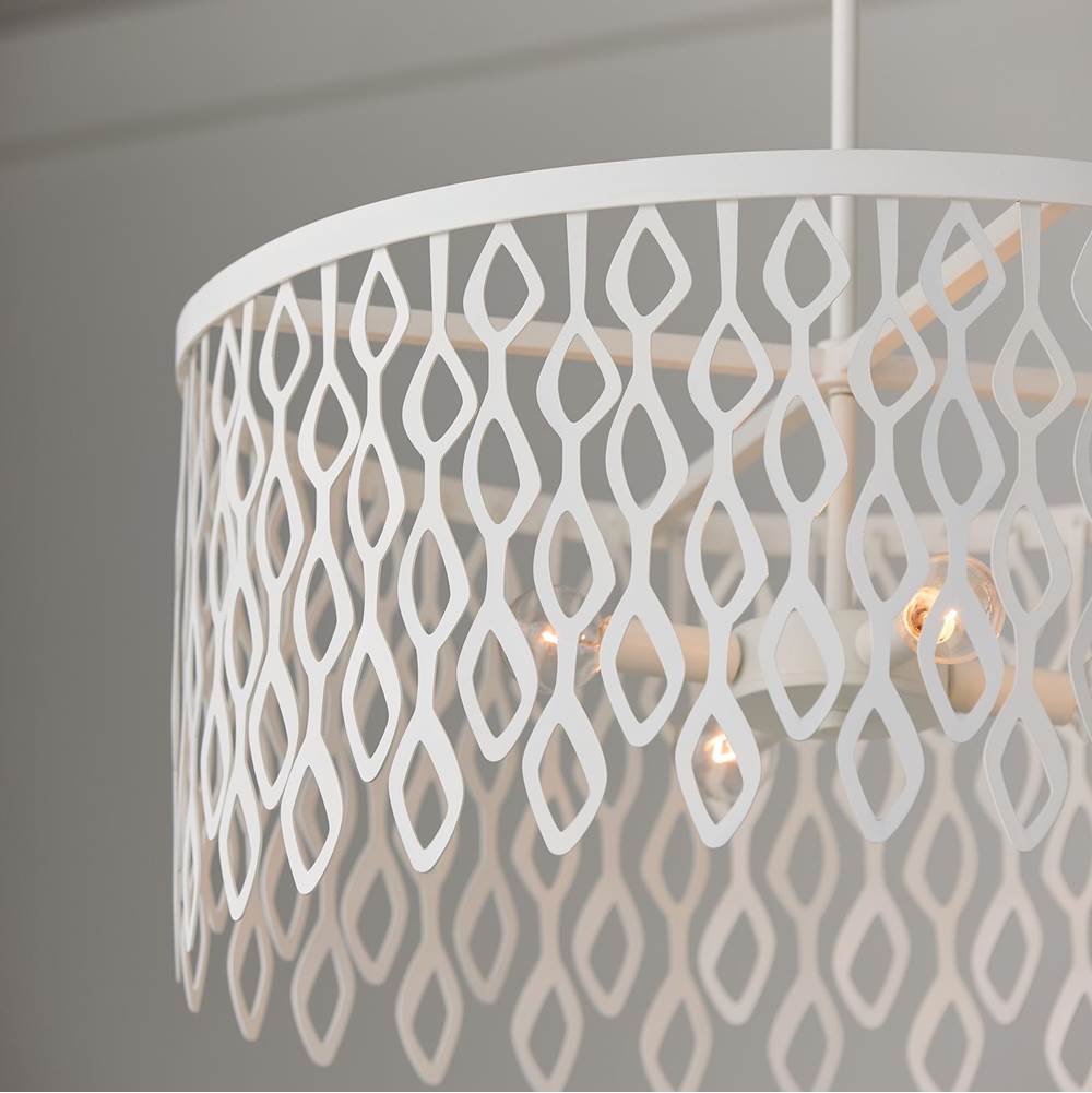 Capital Lighting 352941WE Matte White 24w X 23.5h 4-light Lasercut Metal Pendant In Matte White Modern Motif Image 4