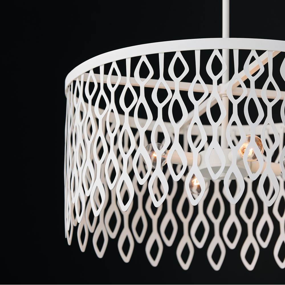 Capital Lighting 352941WE Matte White 24w X 23.5h 4-light Lasercut Metal Pendant In Matte White Modern Motif Image 5
