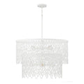 Capital Lighting 352971WE Matte White 27w X 30.5h 7-light Lasercut Two-tier Metal Pendant In Matte White Modern Motif Image 1