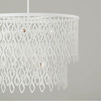 Capital Lighting 352971WE Matte White 27w X 30.5h 7-light Lasercut Two-tier Metal Pendant In Matte White Modern Motif Image 2