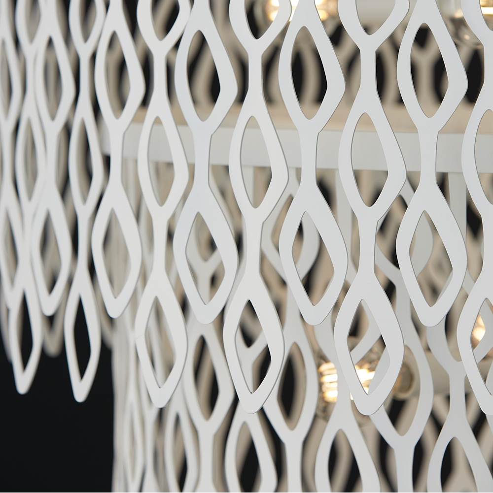 Capital Lighting 352971WE Matte White 27w X 30.5h 7-light Lasercut Two-tier Metal Pendant In Matte White Modern Motif Image 6