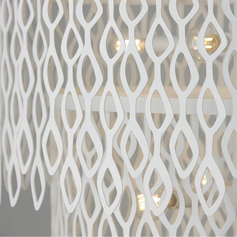 Capital Lighting 352971WE Matte White 27w X 30.5h 7-light Lasercut Two-tier Metal Pendant In Matte White Modern Motif Image 3