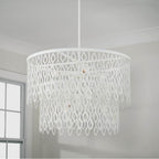Capital Lighting 352971WE Matte White 27w X 30.5h 7-light Lasercut Two-tier Metal Pendant In Matte White Modern Motif Image 5