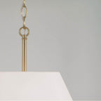 Capital Lighting 353231MA Matte Brass 15''w X 13.25''h 3-light Dual Mount Pendant In Matte Brass With White Fabric Shade And Glass Diffuser Image 3