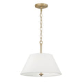 Capital Lighting 353231MA Matte Brass 15''w X 13.25''h 3-light Dual Mount Pendant In Matte Brass With White Fabric Shade And Glass Diffuser Image 1
