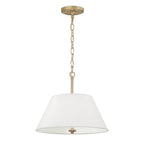 Capital Lighting 353231MA Matte Brass 15''w X 13.25''h 3-light Dual Mount Pendant In Matte Brass With White Fabric Shade And Glass Diffuser Image 1