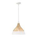 Capital Lighting 353911WE Matte White 14'' W X 13'' H 1-light Boho Pendant In Matte White With Handcrafted Natural Rattan Image 1