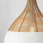 Capital Lighting 353911WE Matte White 14'' W X 13'' H 1-light Boho Pendant In Matte White With Handcrafted Natural Rattan Image 3