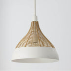 Capital Lighting 353911WE Matte White 14'' W X 13'' H 1-light Boho Pendant In Matte White With Handcrafted Natural Rattan Image 4