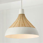 Capital Lighting 353912WE Matte White 22'' W X 18'' H 1-light Boho Pendant In Matte White With Handcrafted Natural Rattan Image 5