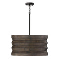 Capital Lighting 354041EB Espresso Stain,Black 22'' W X 12'' H 1-light Pendant In Matte Black And Handcrafted Mango Wood In Espresso Stain Image 1
