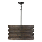 Capital Lighting 354041EB Espresso Stain,Black 22'' W X 12'' H 1-light Pendant In Matte Black And Handcrafted Mango Wood In Espresso Stain Image 1