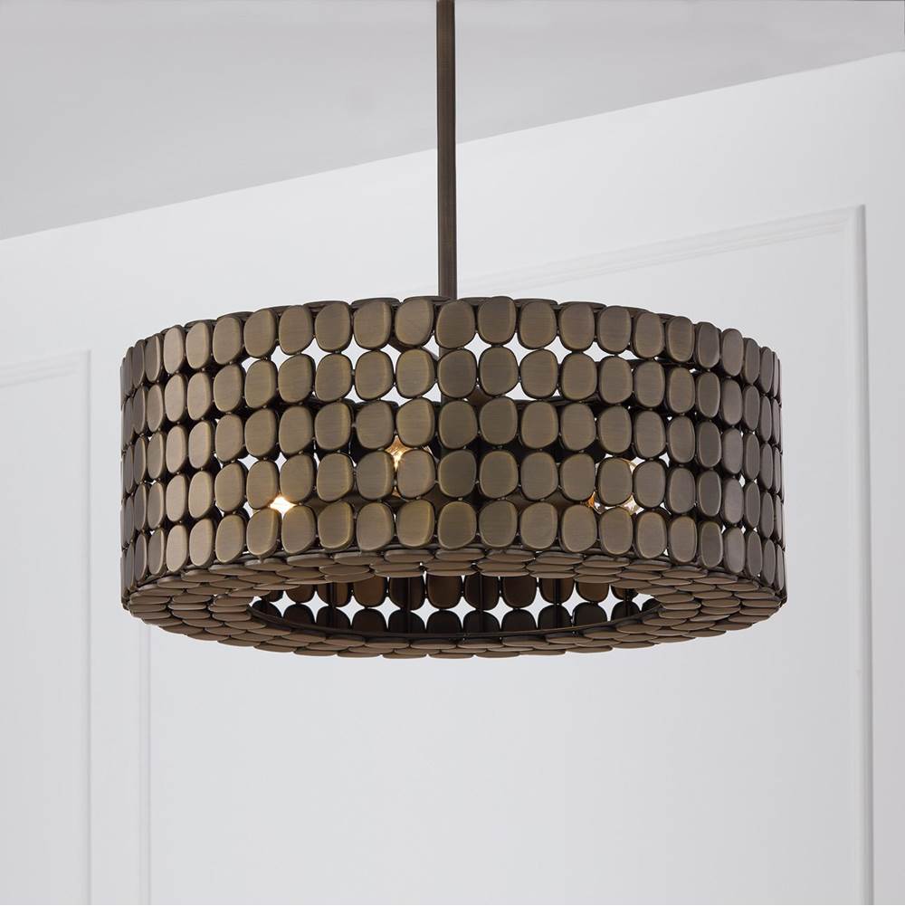 Capital Lighting Eliana 22'' W X 8.25'' H 1-light Medallion Pendant In Dark Brass