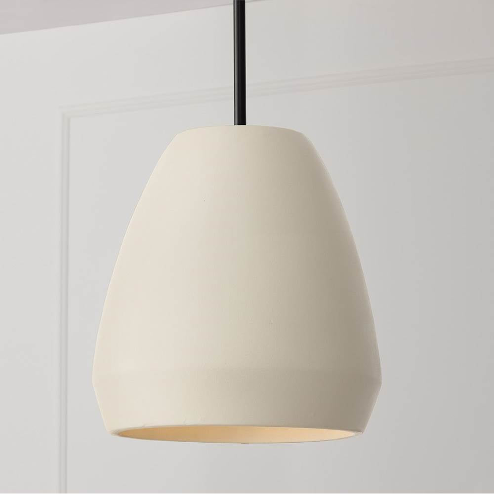 Capital Lighting Della 14'' W X 15'' H 1-light Handcrafted Terracotta Pendant In Ivory And Matte Black