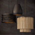 Capital Lighting 355651DR Dark Brass 24'' W X 21'' H 5-light Pendant In Dark Brass With Handcrafted Mango Wood In Nordic Grey Stain Image 3
