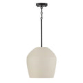 Capital Lighting 354212IV Terracotta Ivory 12.5'' W X 14'' H 1-light Handcrafted Terracotta Pendant In Ivory And Matte Black Image 1