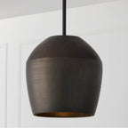 Capital Lighting Della 12.5'' W X 14'' H 1-light Handcrafted Terracotta Pendant In Ivory And Matte Black