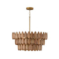 Capital Lighting 354441LW Light Wood,Patinaed Brass 24.5'' W X 8.75'' H 4-light Pendant In Hand-distressed Patinaed Brass And Handcrafted Mango Wood Image 1
