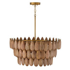 Capital Lighting 354441LW Light Wood,Patinaed Brass 24.5'' W X 8.75'' H 4-light Pendant In Hand-distressed Patinaed Brass And Handcrafted Mango Wood Image 3