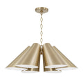 Capital Lighting 354961MA Matte Brass 27.75'' W X 8.5'' H 6-light Modern Pendant In Matte Brass With Painted White Interior Image 1