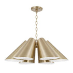 Capital Lighting 354961MA Matte Brass 27.75'' W X 8.5'' H 6-light Modern Pendant In Matte Brass With Painted White Interior Image 1