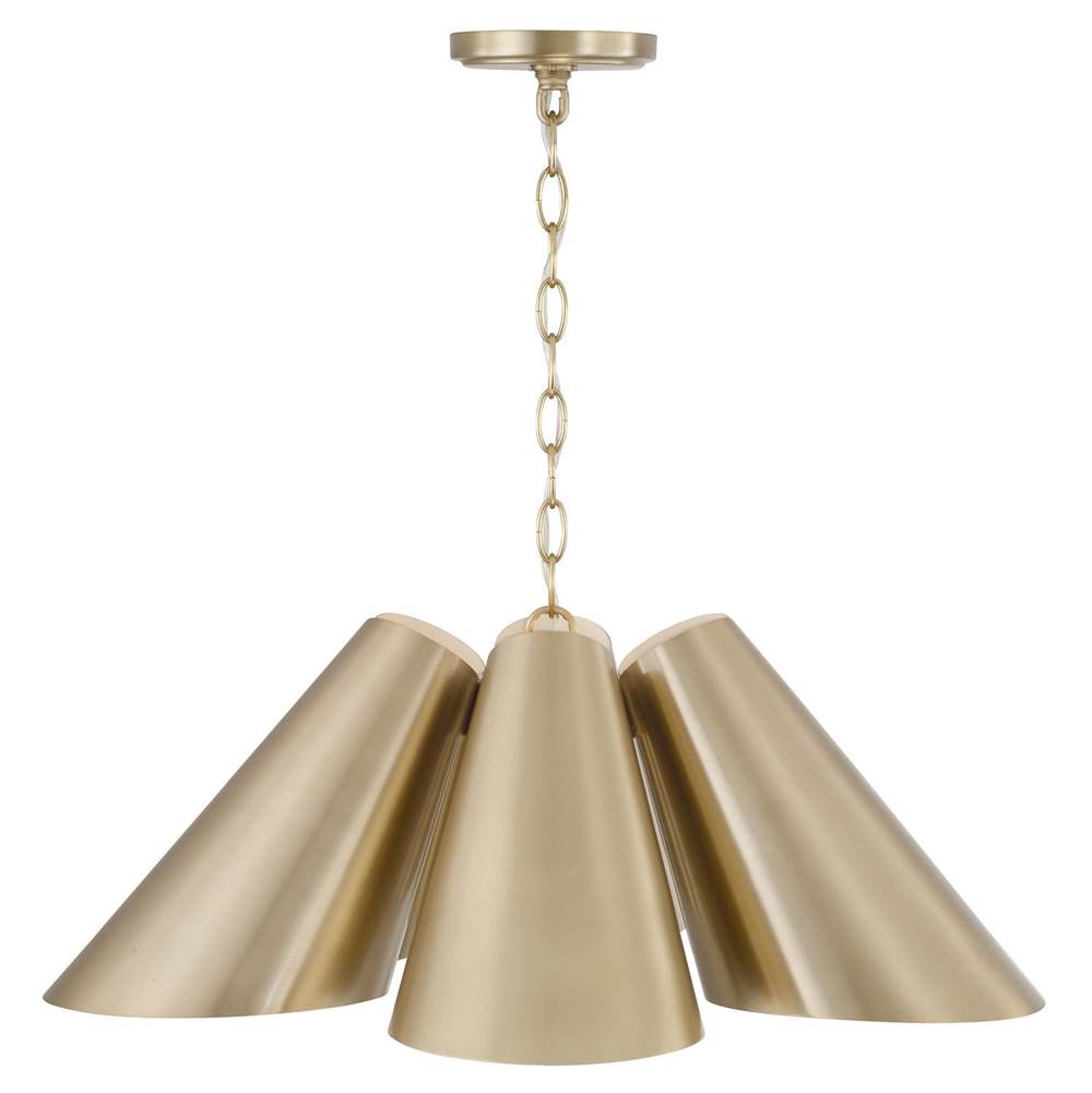 Capital Lighting 354961MA Matte Brass 27.75'' W X 8.5'' H 6-light Modern Pendant In Matte Brass With Painted White Interior Image 2