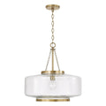 Capital Lighting 355311AD Aged Brass 19.75'' W X 20.25'' H 1-light Cloche Pendant In Aged Brass With Organic Hammered Glass Image 1