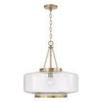 Capital Lighting 355311AD Aged Brass 19.75'' W X 20.25'' H 1-light Cloche Pendant In Aged Brass With Organic Hammered Glass Image 1