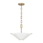 Capital Lighting 355442RE Matte Brass,White 18.75'' W X 6.5'' H 4-light Modern Botanical Dual Mount Pendant In Matte White With Painted Matte Brass Interior And Square Designer Chain Image 4