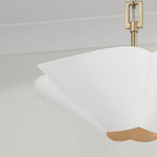 Capital Lighting 355442RE Matte Brass,White 18.75'' W X 6.5'' H 4-light Modern Botanical Dual Mount Pendant In Matte White With Painted Matte Brass Interior And Square Designer Chain Image 5