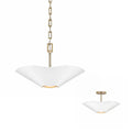 Capital Lighting 355442RE Matte Brass,White 18.75'' W X 6.5'' H 4-light Modern Botanical Dual Mount Pendant In Matte White With Painted Matte Brass Interior And Square Designer Chain Image 1