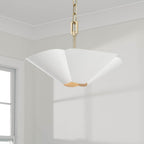 Capital Lighting 355442RE Matte Brass,White 18.75'' W X 6.5'' H 4-light Modern Botanical Dual Mount Pendant In Matte White With Painted Matte Brass Interior And Square Designer Chain Image 7